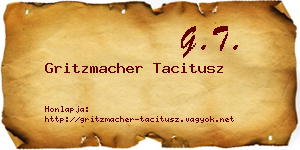 Gritzmacher Tacitusz névjegykártya